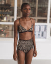 BASERANGE Bamboo Fiber High-Waisted Flared Briefs (France) BAS-UNHW-CI-AU25-LEOPARD